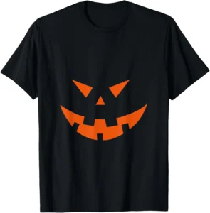 2D Halloween Jack-o'-Lantern Pumpkin Face T-Shirt