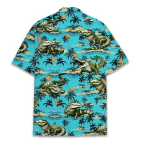 Alligator Tropical Beach Palm Tree Hawaiian Shirt
