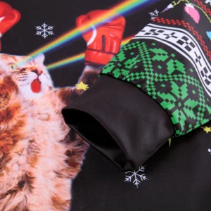 Cat Boxing Rainbow Gifts Funny Ugly Sweatshirt