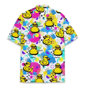 Cool Rubber Duck Memphis Pattern Hawaiian Shirt