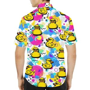 Cool Rubber Duck Memphis Pattern Hawaiian Shirt