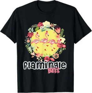 Cute 2D Christmas Flamingo Santa Hat T-Shirt